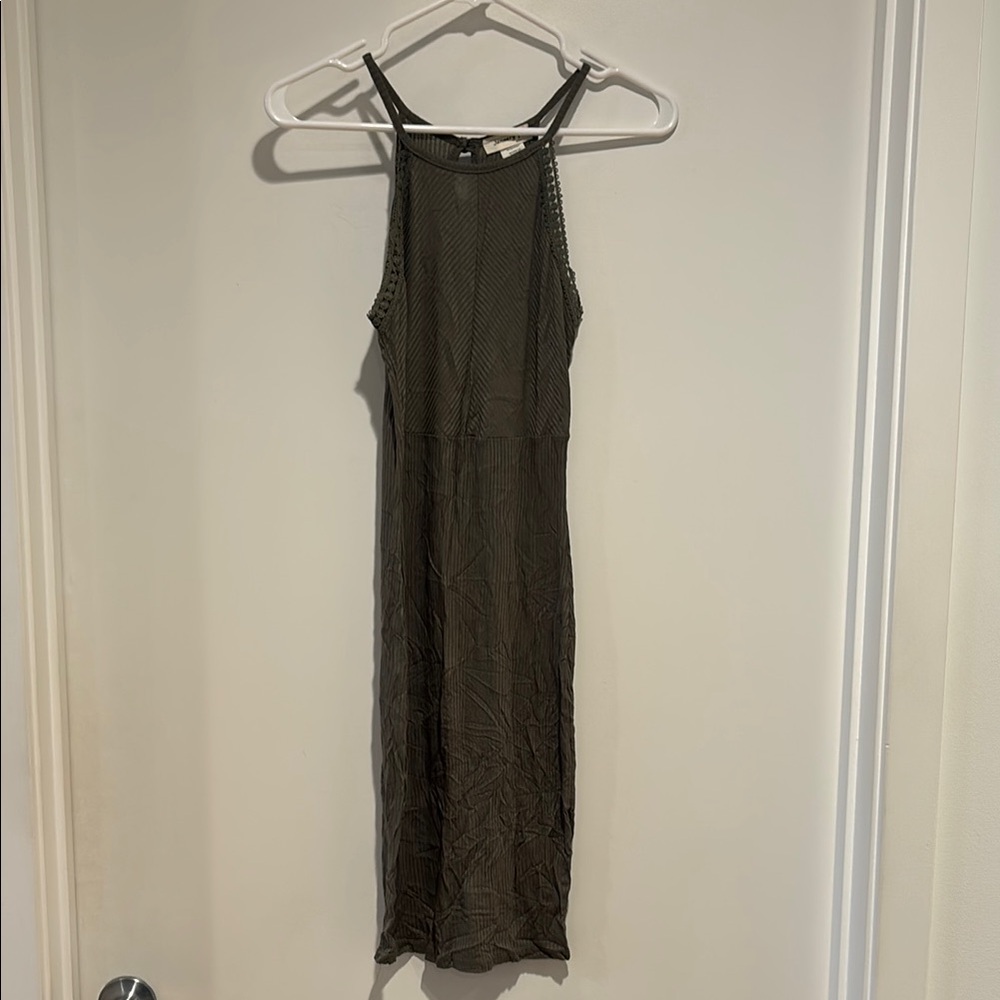 January 7 Green Ribbed Sheath Dress for Cocktail Night Out